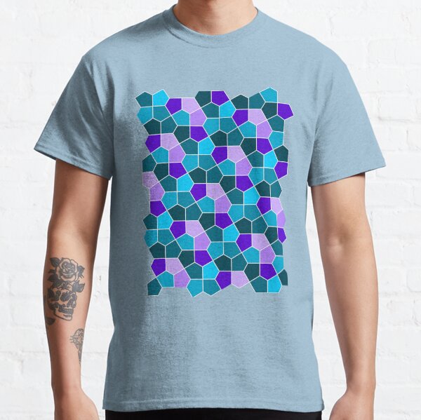 Cairo Pentagonal Tiles in Aqua and Purple Classic T-Shirt