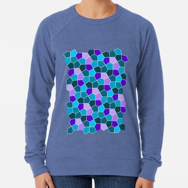 Cairo Pentagonal Tiles in Aqua and Purple Lightweight Sweatshirt