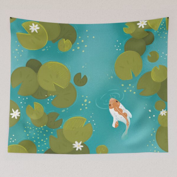 Item preview, Koi Pond Illustration designed and sold by SleepyLilSloth.