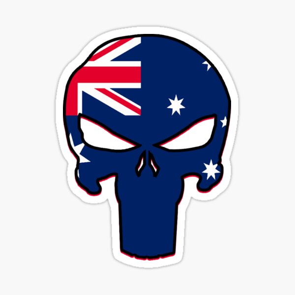 Australia skull flag Pegatina