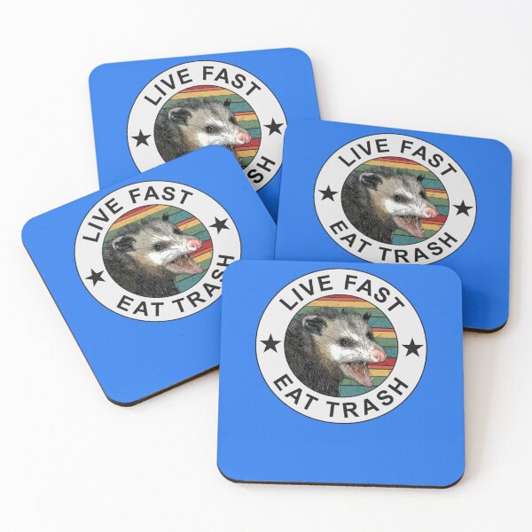 Item preview, Copy of Live Fast Eat Trash Possum rainbow white Essential T-Shirt designed and sold by CORGERMANO.