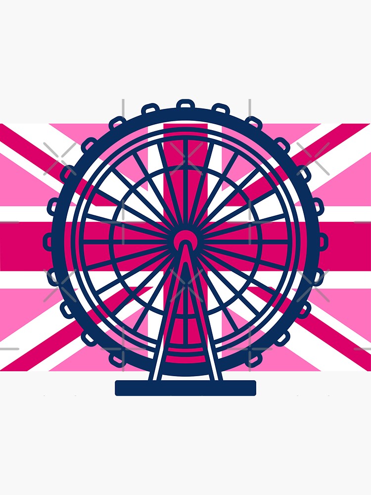 London Eye Pink Union Jack Flag by milldogstation