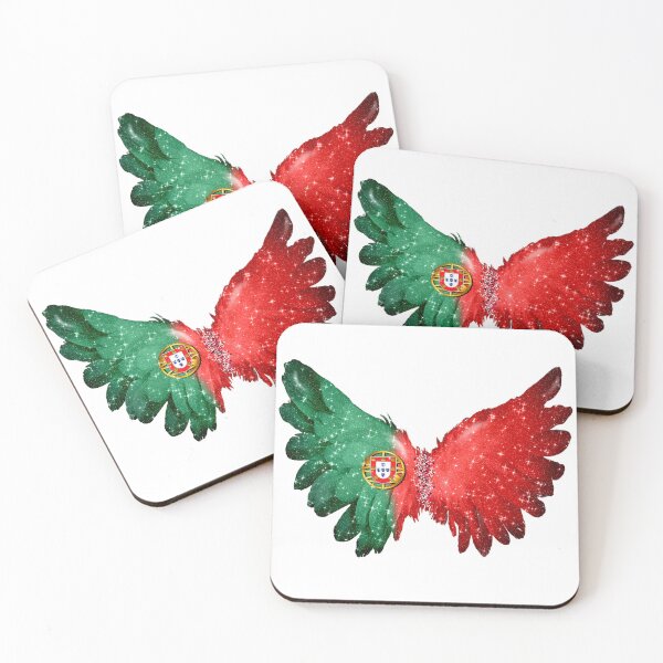 Item preview, Portugal Flag Angel Wings Feather Glitter designed and sold by Jolly-Yosei.