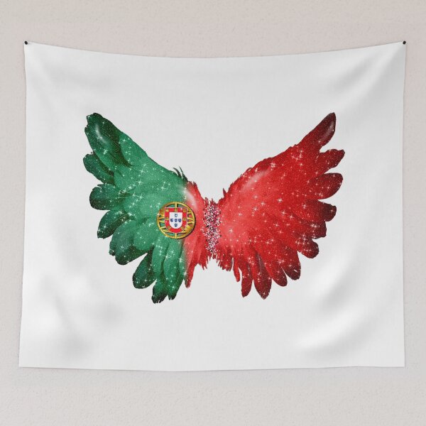 Item preview, Portugal Flag Angel Wings Feather Glitter designed and sold by Jolly-Yosei.