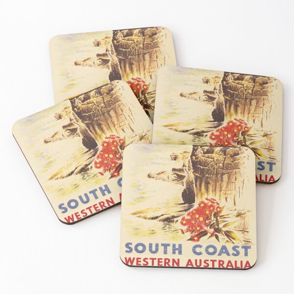 Item preview, Visit South Coast WESTERN AUSTRALIA Beach Nature Old Tourism Poster designed and sold by retroposters.