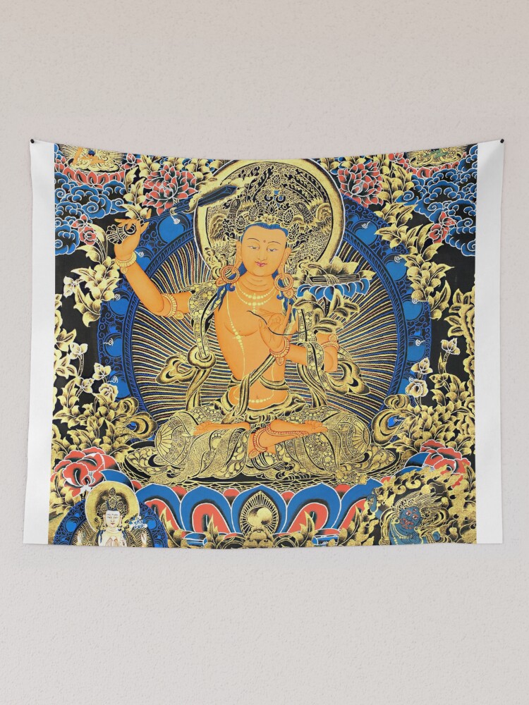 Tenture Murale Bouddha Bleu - Décoration Zen Et Spirituelle (Gribouille Import)