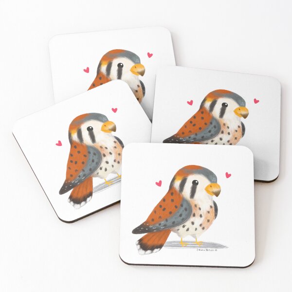 Item preview, American Kestral with little hearts designed and sold by julianamotzko.