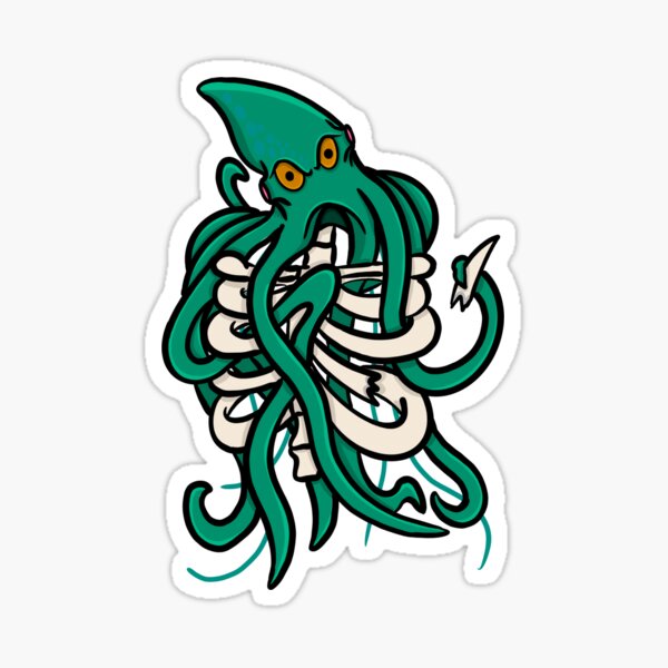 Squid attack Broken rib logo Sticker