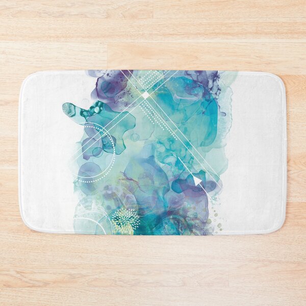 Item preview, Alcoholink design with lines and shapes blue designed and sold by vianahline.