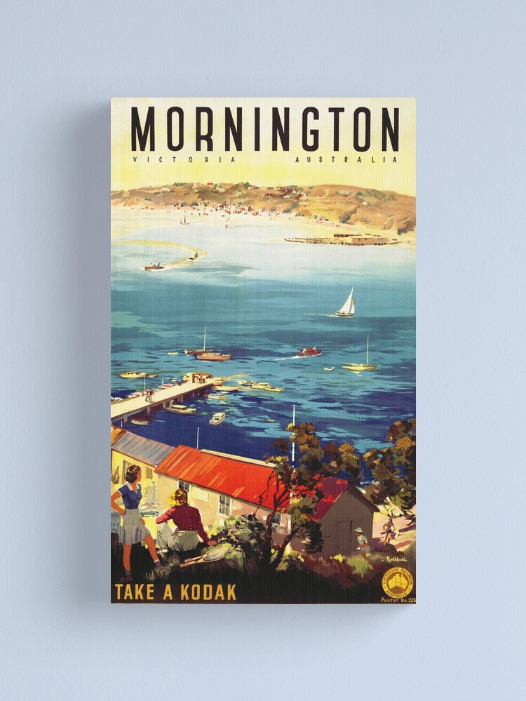 Thumbnail 1 of 3, Canvas Print, MORNINGTON Victoria AUSTRALIA Old Railways Tourism Promotion Travel Poster designed and sold by retroposters.
