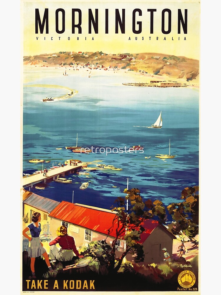 Thumbnail 3 of 3, Canvas Print, MORNINGTON Victoria AUSTRALIA Old Railways Tourism Promotion Travel Poster designed and sold by retroposters.