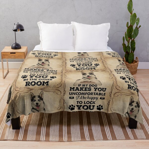 Item preview, If My Dog Makes You Uncomfortable Husky funny quotes sign designed and sold by Douglafa.