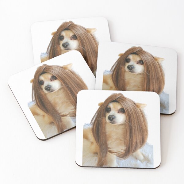 Item preview, dog with wig designed and sold by Thehecticstore.