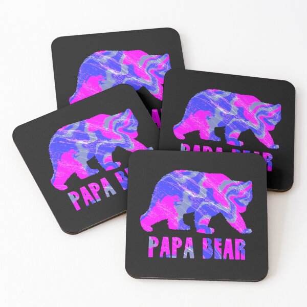 Item preview, Papa Bear Silhouette Hot Pink Abstract  designed and sold by AMSonArt.