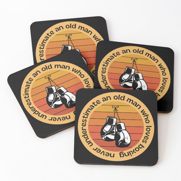 Item preview, never underestimate an old man who loves boxing vintage fathers day gift designed and sold by Randa Ranmania.
