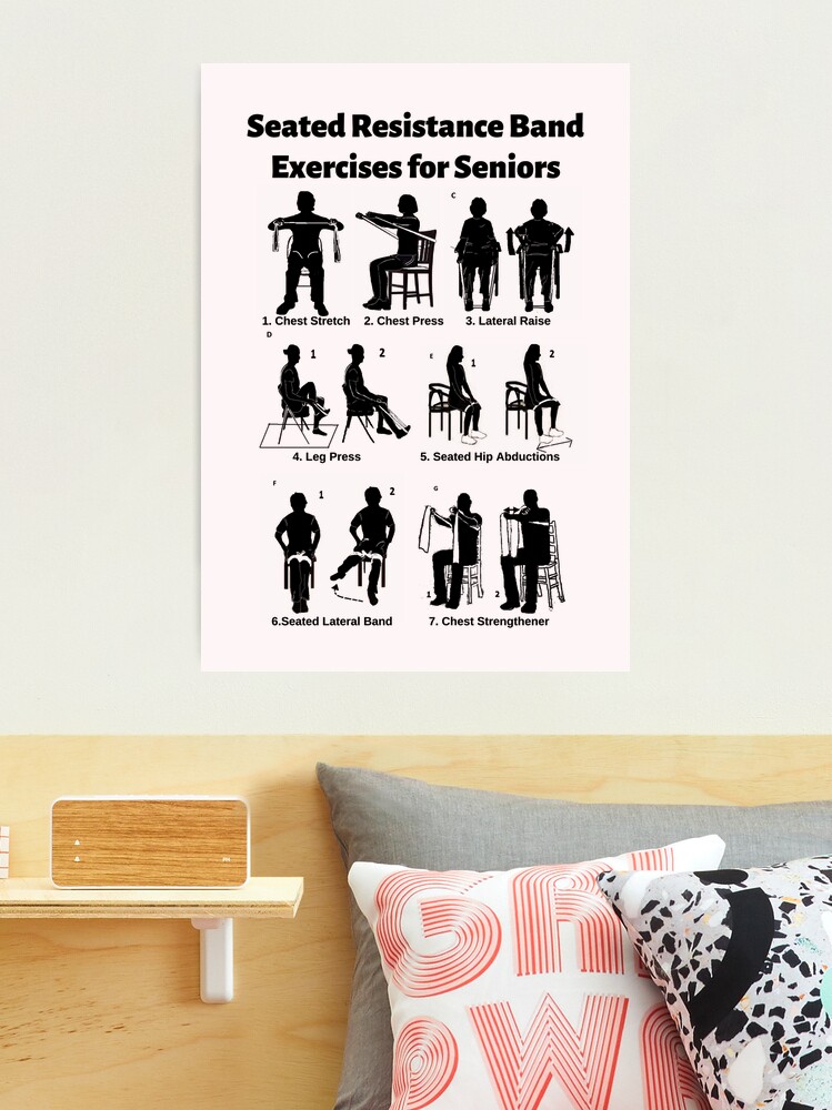 7 Seated Resistance Band Exercises for Seniors Photographic Print