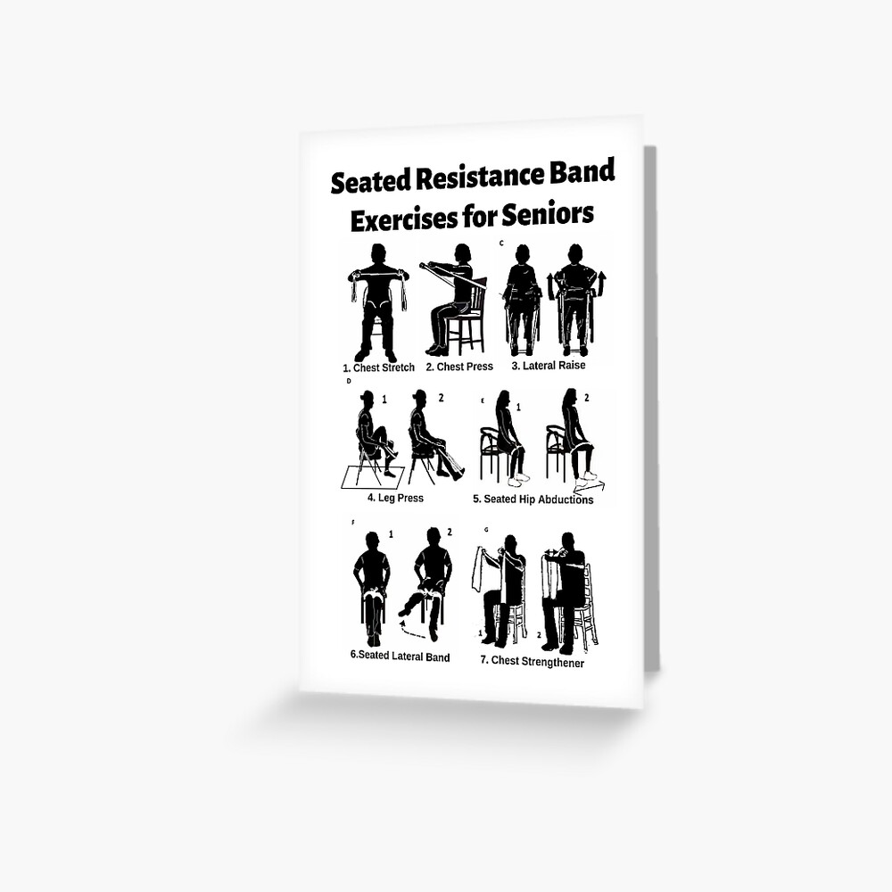 7 Seated Resistance Band Exercises for Seniors Spiral Notebook for Sale by  Caregiverology