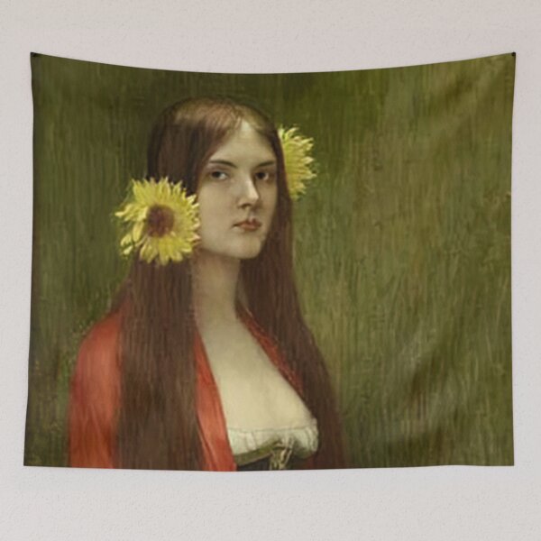Item preview, Jeune Femme Aux Tournesols (Young Woman with Sunflowers) by Jules Joseph Lefebvre designed and sold by AestheticsXarts.