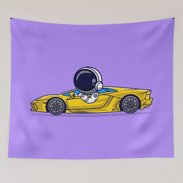 Item preview, Astronaut driving yellow car designed and sold by ReydaDesign.