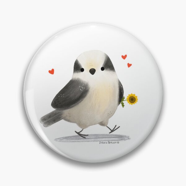 Item preview, Gray Jay bird with a sunflower designed and sold by julianamotzko.
