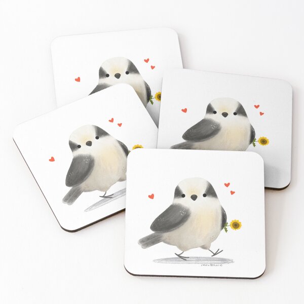 Item preview, Gray Jay bird with a sunflower designed and sold by julianamotzko.