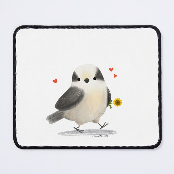 Item preview, Gray Jay bird with a sunflower designed and sold by julianamotzko.