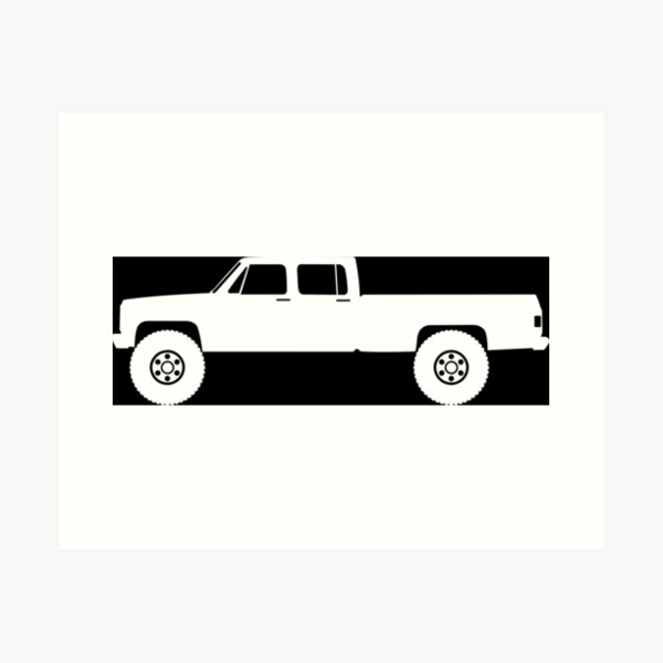 Lifted 4x4 - for Crew cab Long bed pickup 1973-1987 Art Print