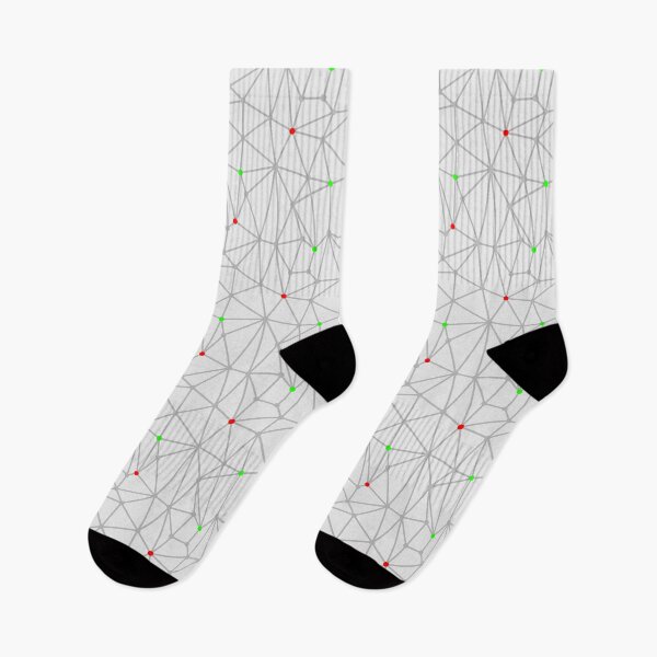 Item preview, Red and green dots connected by straight lines designed and sold by ReflectedCrafts.