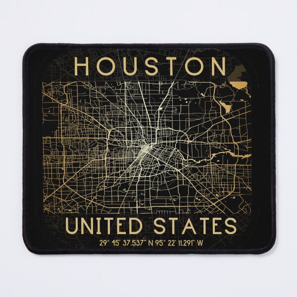 Item preview, HOUSTON TEXAS MAP MONOCHROME GOLD designed and sold by lukas69graphic.