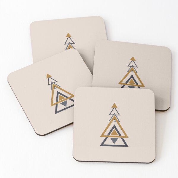 Item preview, Layered Geometric Triangle Abstract in Gold Gray Tones designed and sold by TM Selvam.