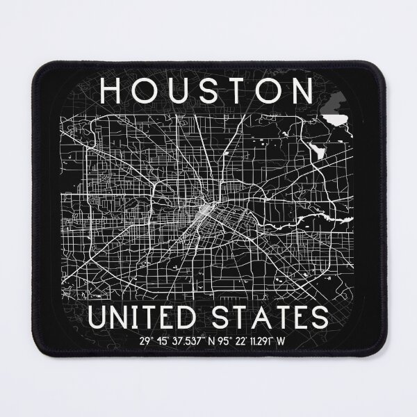 Item preview, HOUSTON TEXAS MAP MONOCHROME BLACK designed and sold by lukas69graphic.