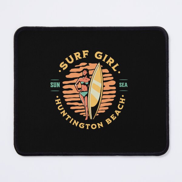Item preview, Surfer Girl Surfing Huntington Beach California designed and sold by CattlettArt.