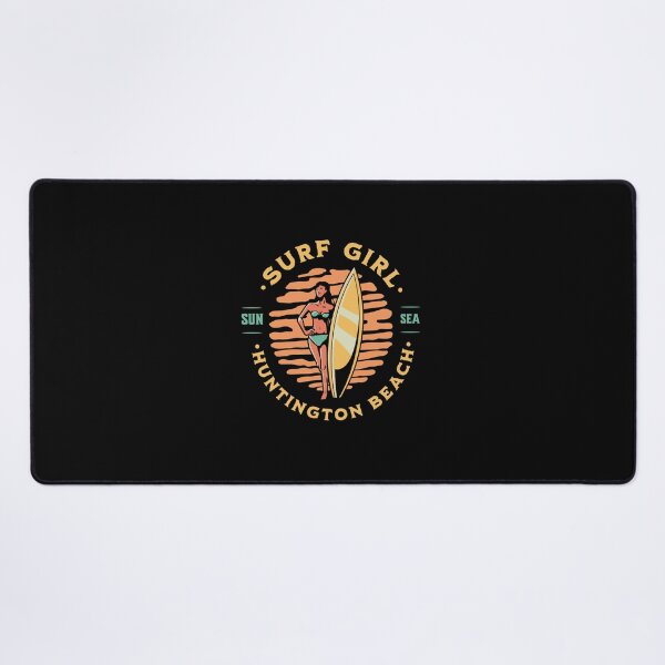 Item preview, Surfer Girl Surfing Huntington Beach California designed and sold by CattlettArt.