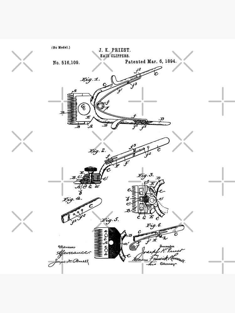 Barber's Hair Clipper Patent 1894