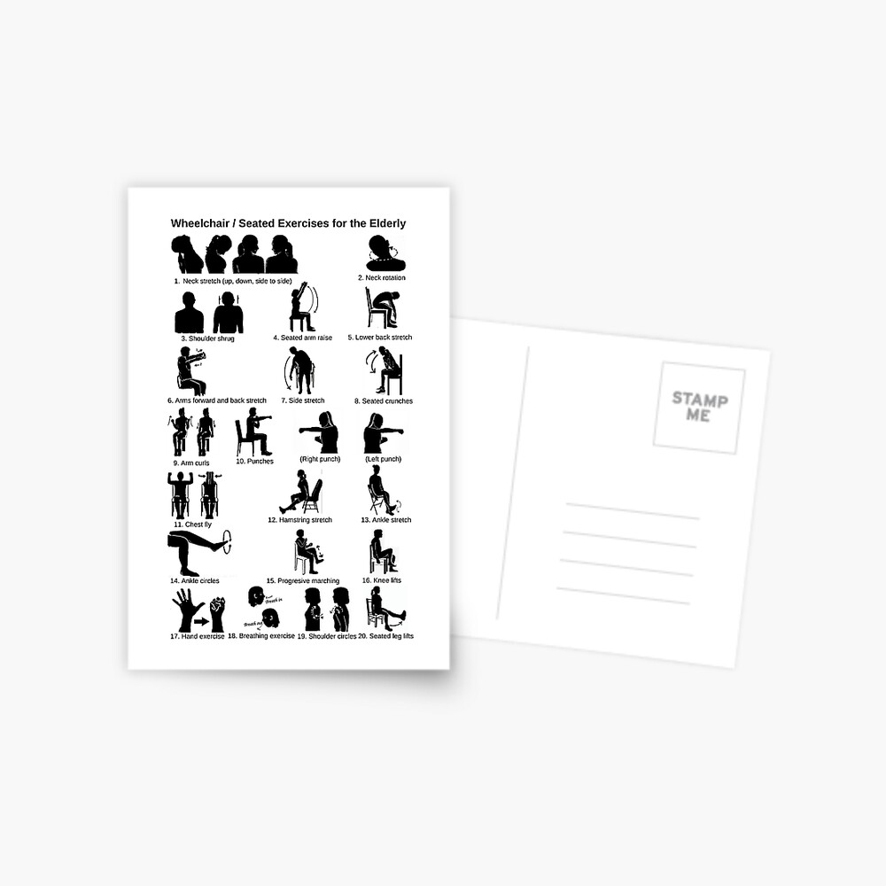 20 Wheelchair / Seated Exercises for the Elderly Art Board Print