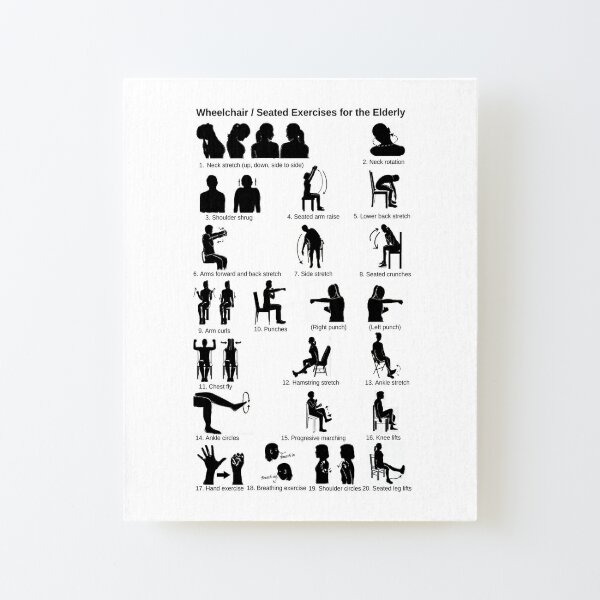 7 Seated Resistance Band Exercises for Seniors Mounted Print for Sale by  Caregiverology