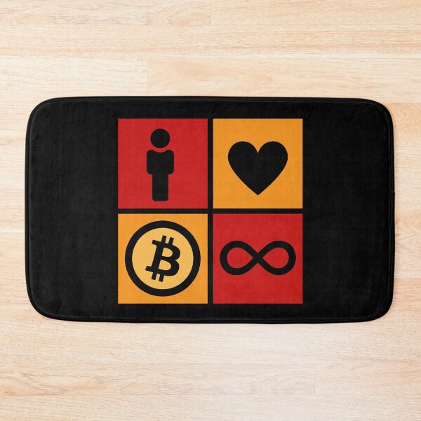 Item preview, Bitcoin Love in Squares, Black designed and sold by yashik.