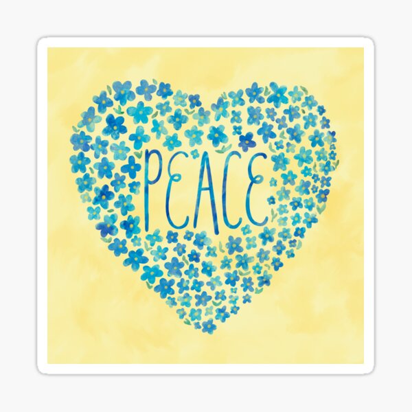 Ukraine Peace Heart Sticker