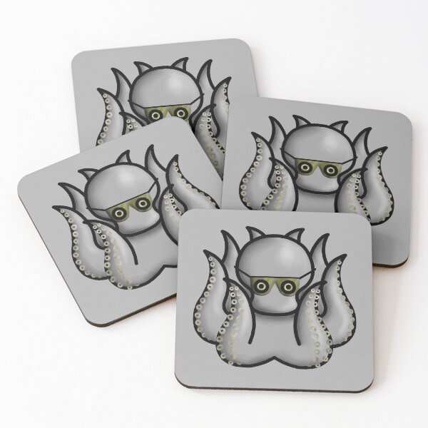 Item preview, gray octopus with sunglasses designed and sold by octo-PS.