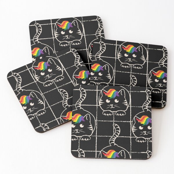 Item preview, Cat with wig, Cat Purride, checkered cat, lgbtq black cat, Colorful LGBT Rainbow Cat Lover Gift  designed and sold by Dotsby.