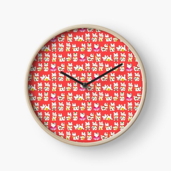 Horloges Sur Le Theme Maneki Neko Lucky Cat Redbubble