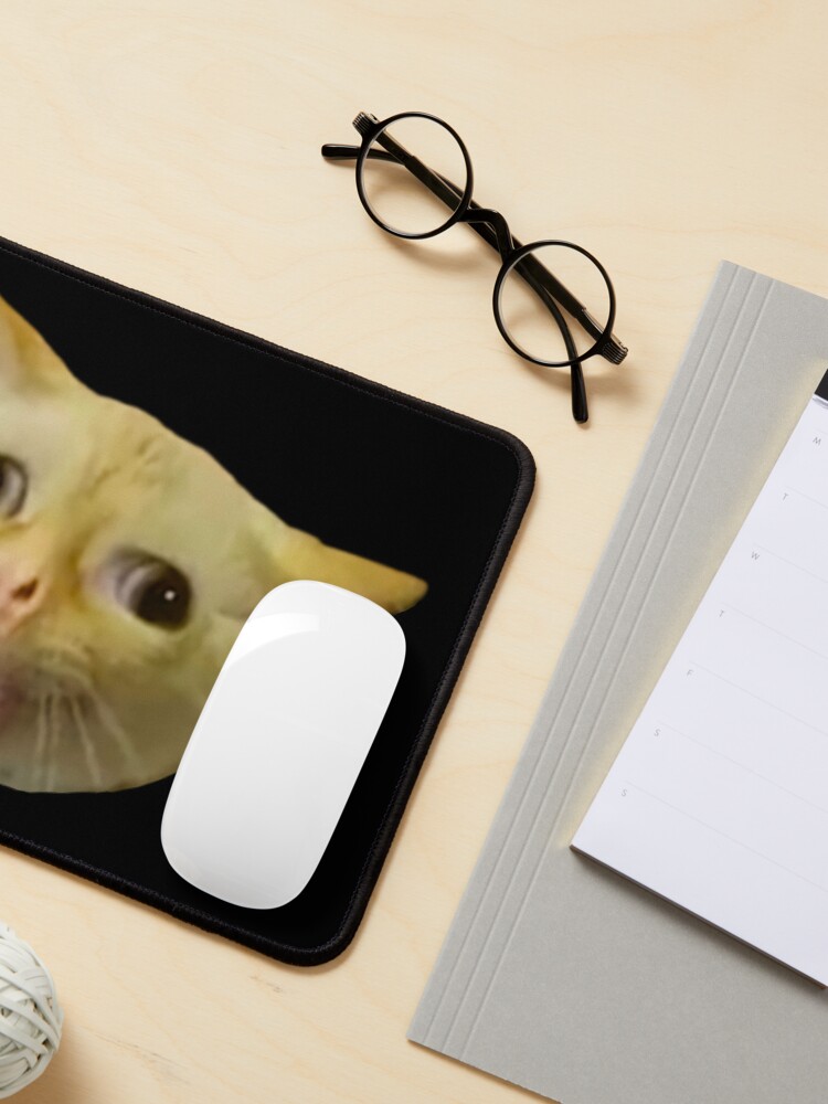 Cat Mouse Meme, Rubber Desktop Mat, Floppa Mouse Pad