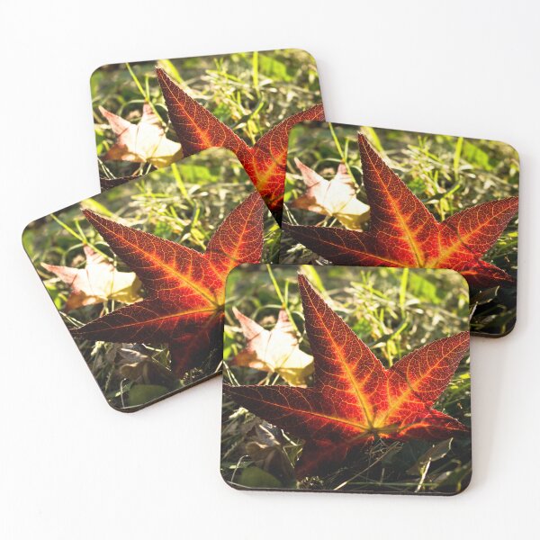 Item preview, Outrageous red leaf on a warm bed of grass - nature's pure form of art designed and sold by Pavel-Mayte.