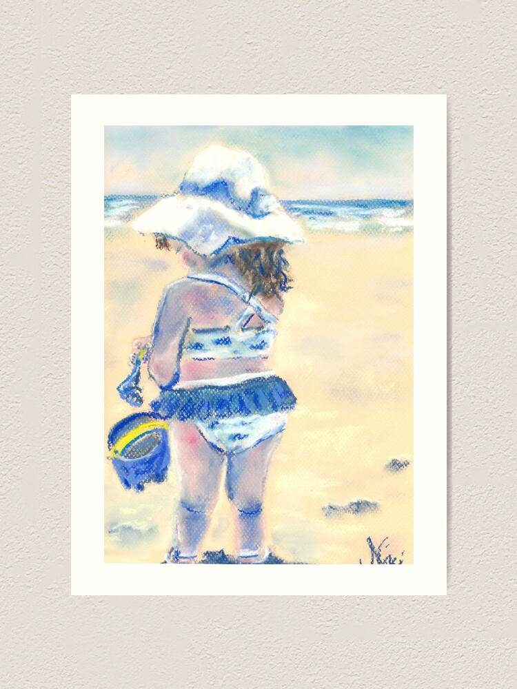 Alternate view of Little Chunky Thighs on the Beach (Pastel) Art Print