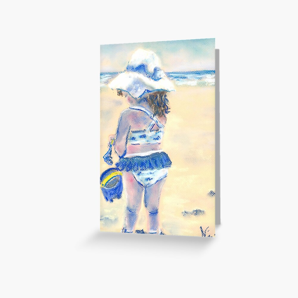 Little Chunky Thighs on the Beach (Pastel) Greeting Card