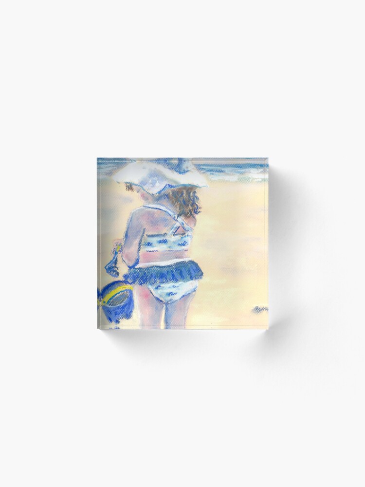 Alternate view of Little Chunky Thighs on the Beach (Pastel) Acrylic Block