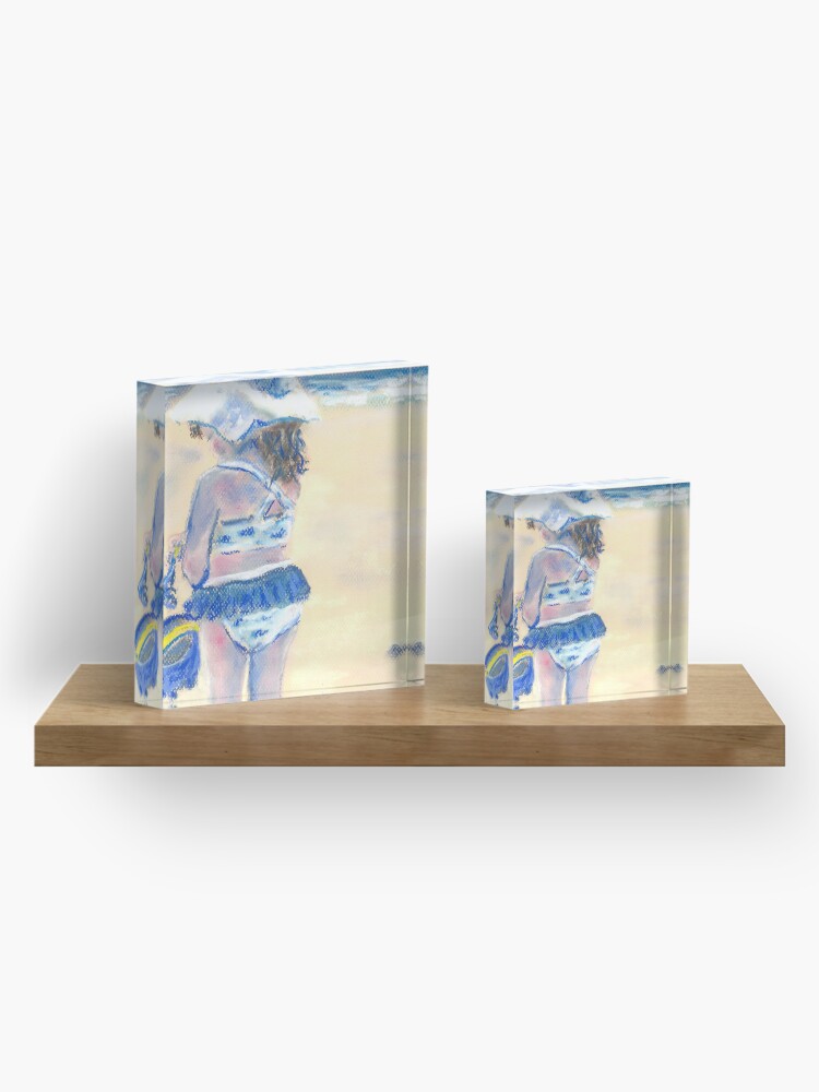 Alternate view of Little Chunky Thighs on the Beach (Pastel) Acrylic Block