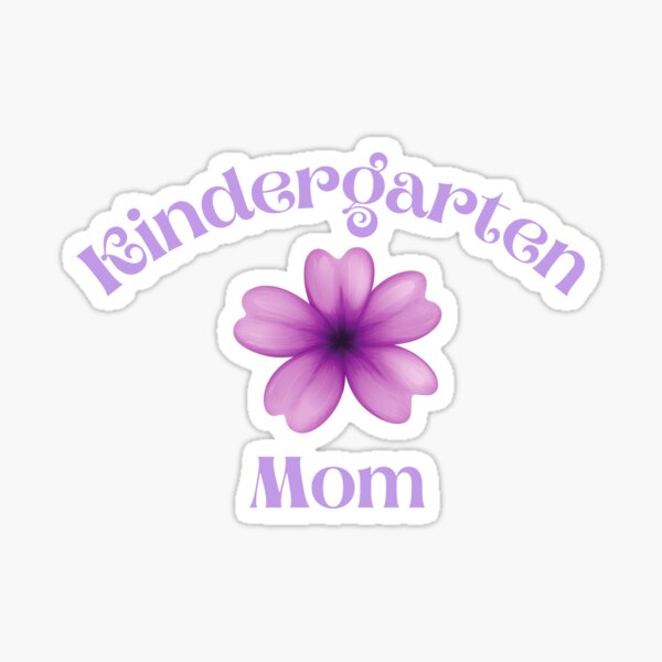 Kindergarten Mom Flower Lavender Design Sticker