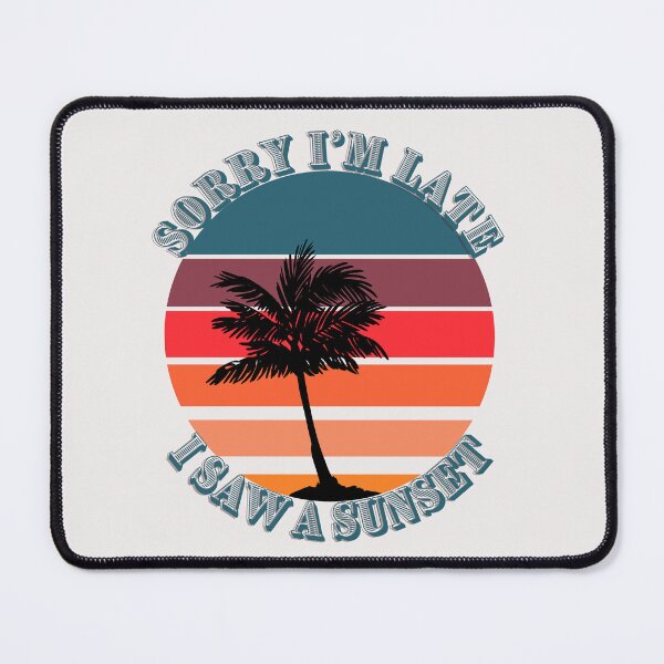 Item preview, Retro Summer 80's 90's sunset! Sorry I am late I saw a sunset! Nature sunset sunrise  yellow lover design! retro vintage design pattern colorful designed and sold by PressPixel.