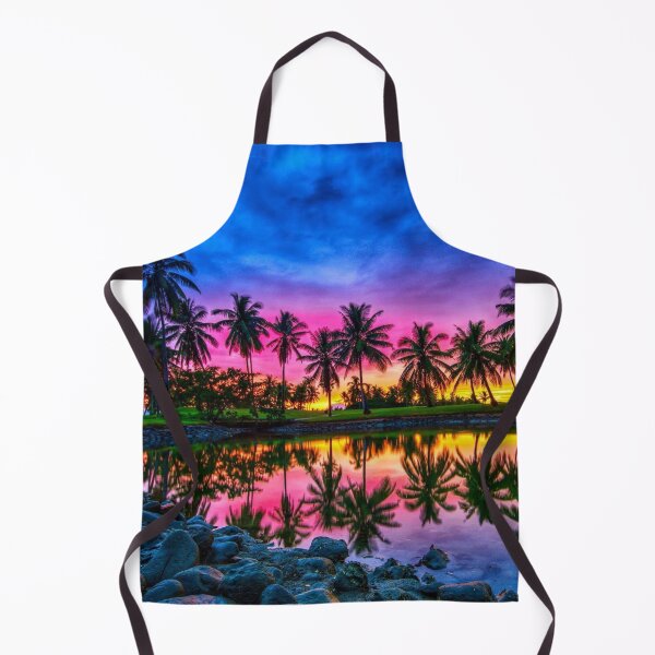 Item preview, Vibrant Evening Sunset X Palm trees and Lakeside view designed and sold by lifestylein.